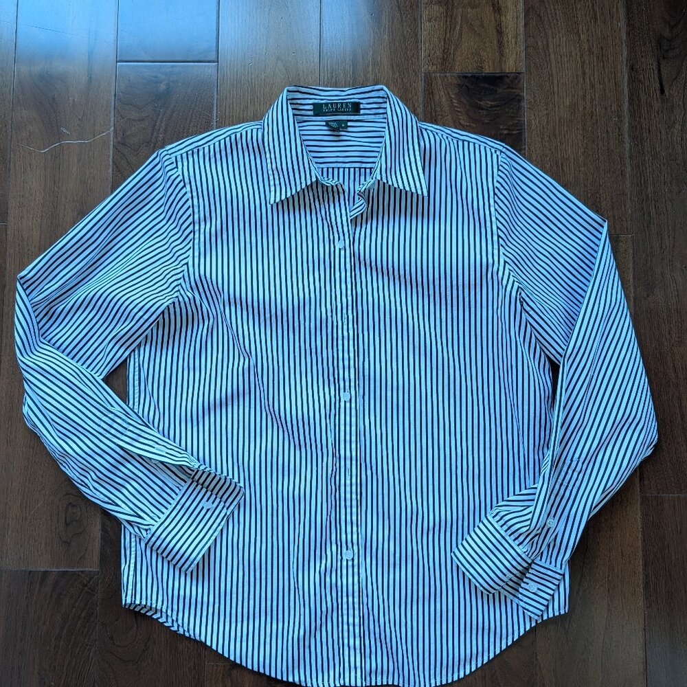 Ralph Lauren stripe dress shirt size M 100% cotton